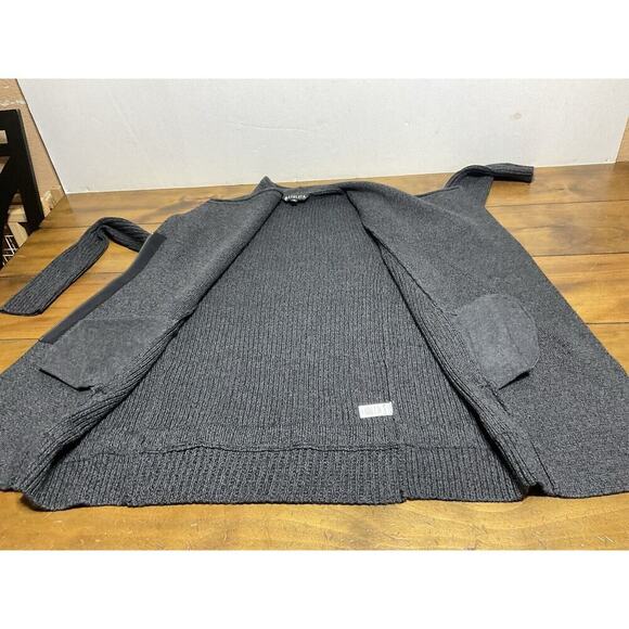 Athleta Thermolite Sentinel Sweater Wrap Grey Ribbed Merino Wool Cardigan Sz XS - Picture 10 of 12